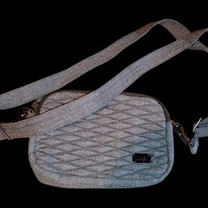 Lug Quilted Crossbody Bag in Gray